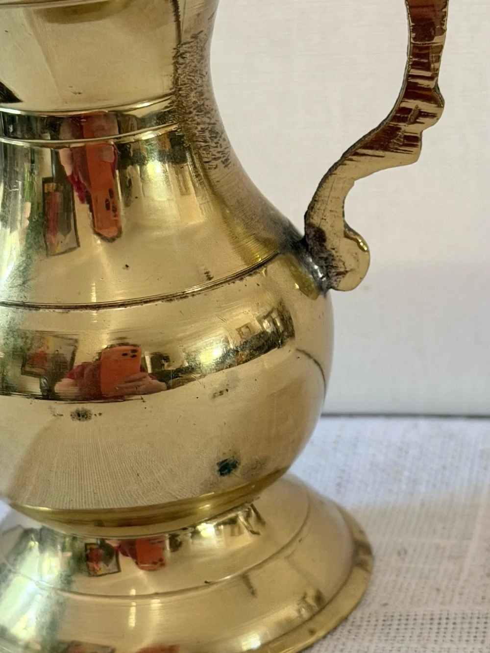 Brass Double-Handled Decorative Vase - Gold Finish